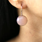 Rose Quartz Stone Earrings | Silver Jewellery by Gulaal Jewels