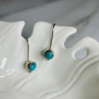 Round Turqoise Stone Earrings | Silver Jewellery by Gulaal Jewels