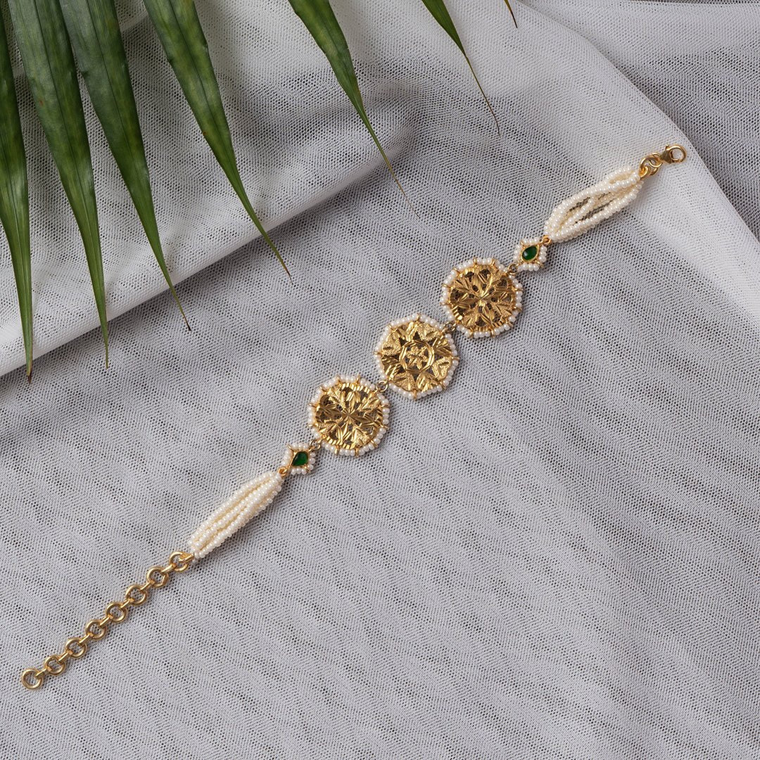 Shaayara - 22K Gold Plated Bracelet | Silver Jewellery by Gulaal Jewels
