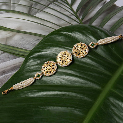Shaayara - 22K Gold Plated Bracelet | Silver Jewellery by Gulaal Jewels