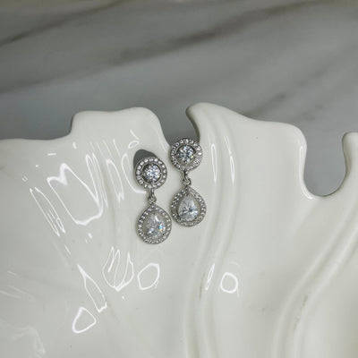 Tear Drop Dangling Earrings | Silver Jewellery by Gulaal Jewels