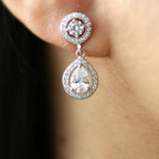 Tear Drop Dangling Earrings | Silver Jewellery by Gulaal Jewels