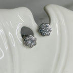 Tiny Floral Stud Earrings | Silver Jewellery by Gulaal Jewels