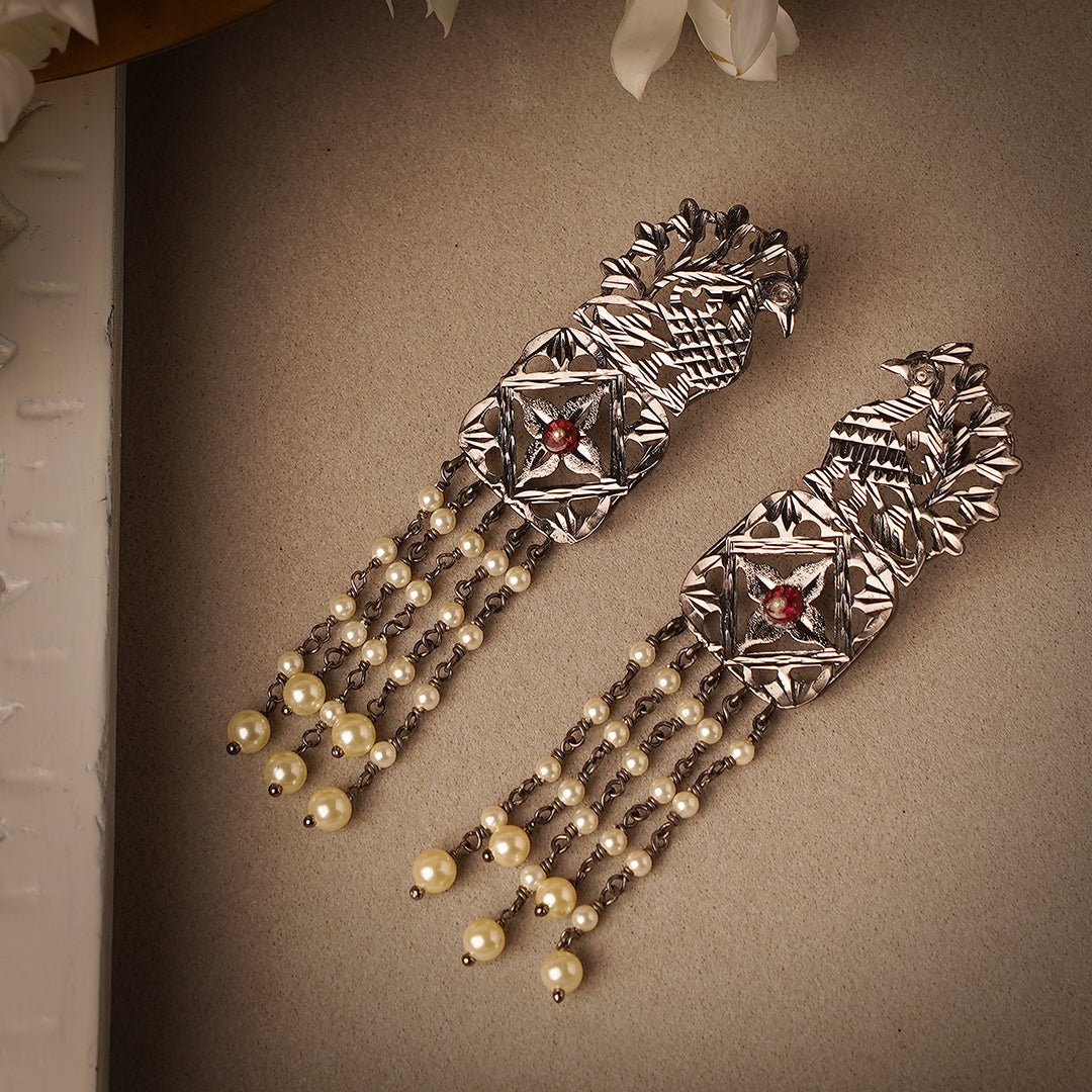 Morni - Oxidised Earrings