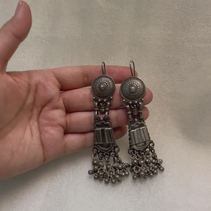 Manohari - Oxidised Jhumka