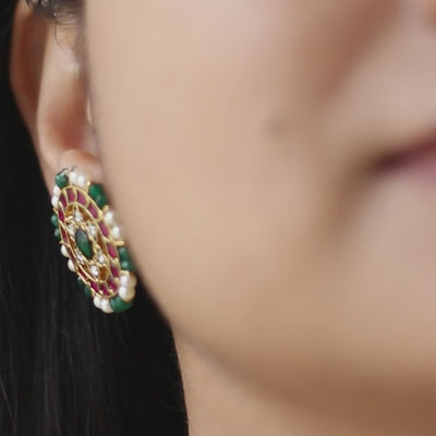 Aaina earrings in pure silver by gulaal jewels