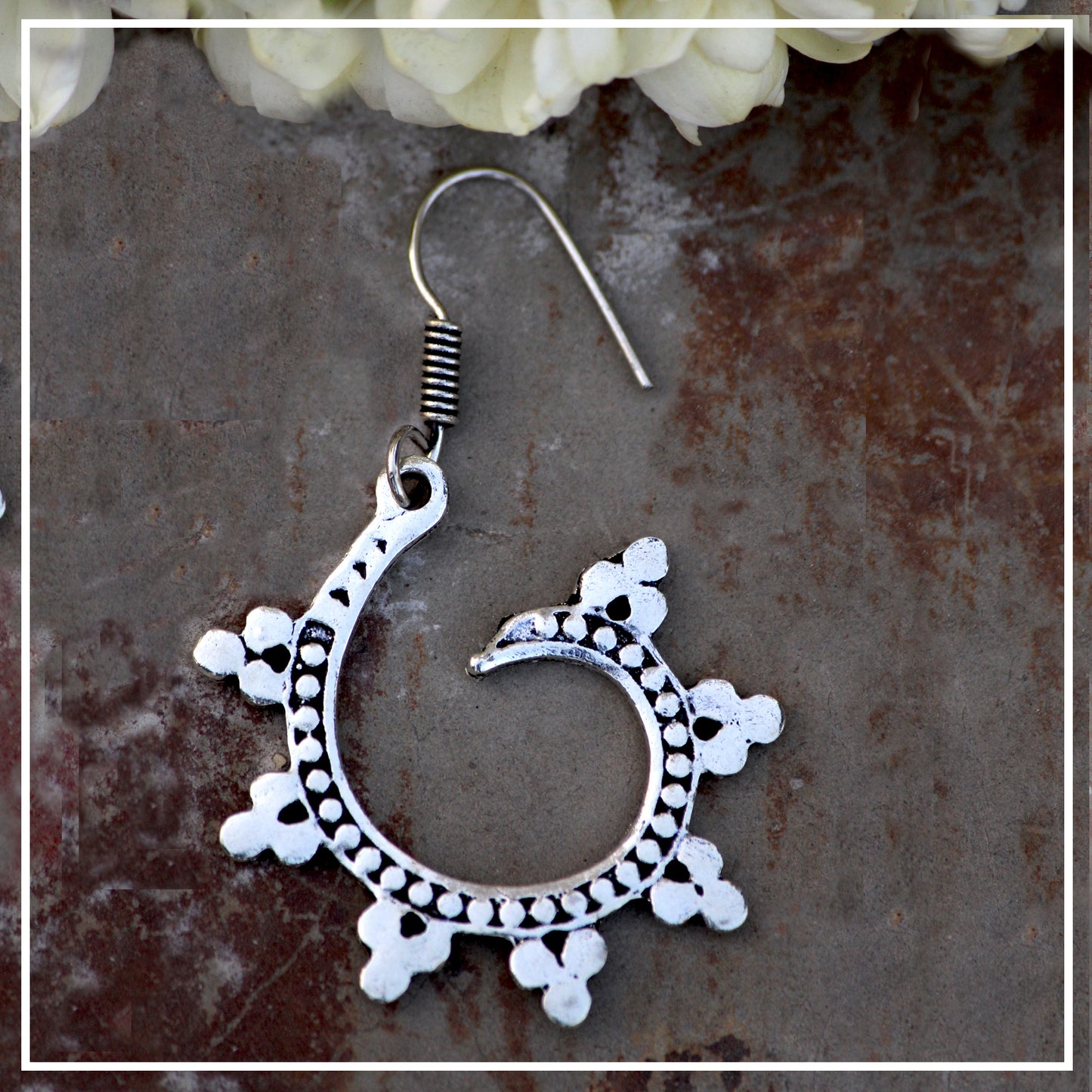 Misha - Silver Finish Earrings