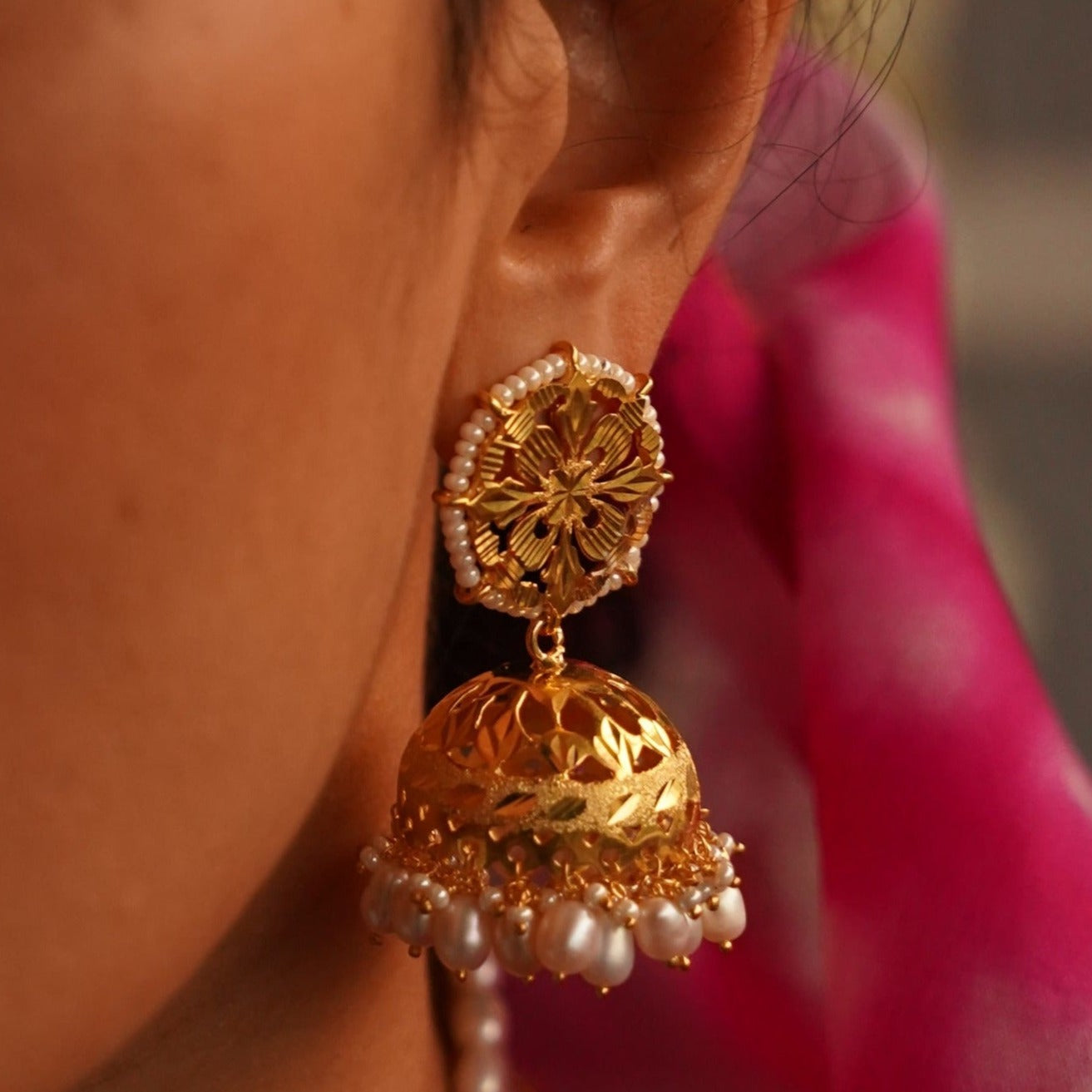 Dholi - 22K Gold Plated Jhumka