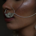 Ghazal - Shiny Silver Stick On Nath