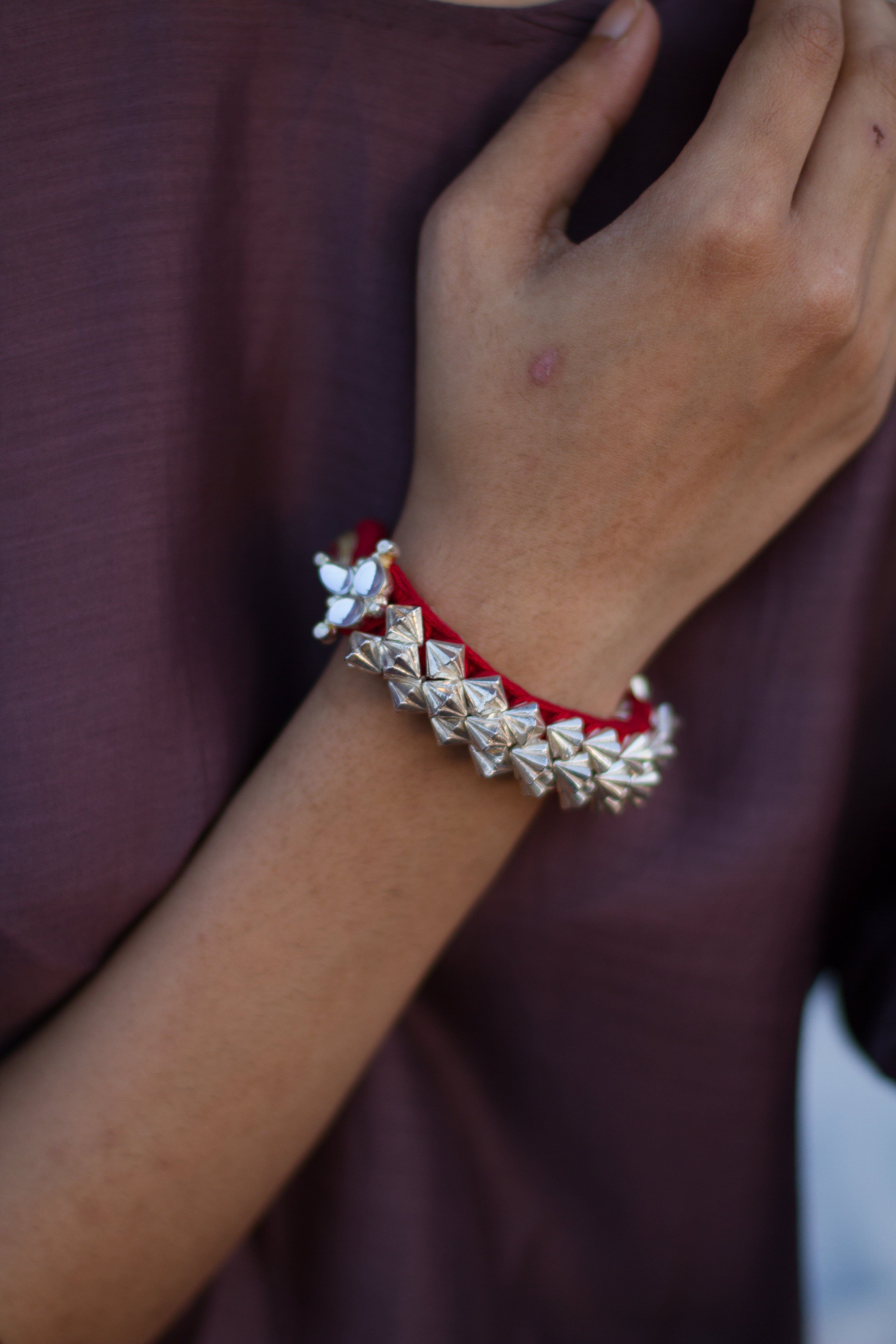 Designer golden chain beaded pearl bracelet at ₹750 | Azilaa