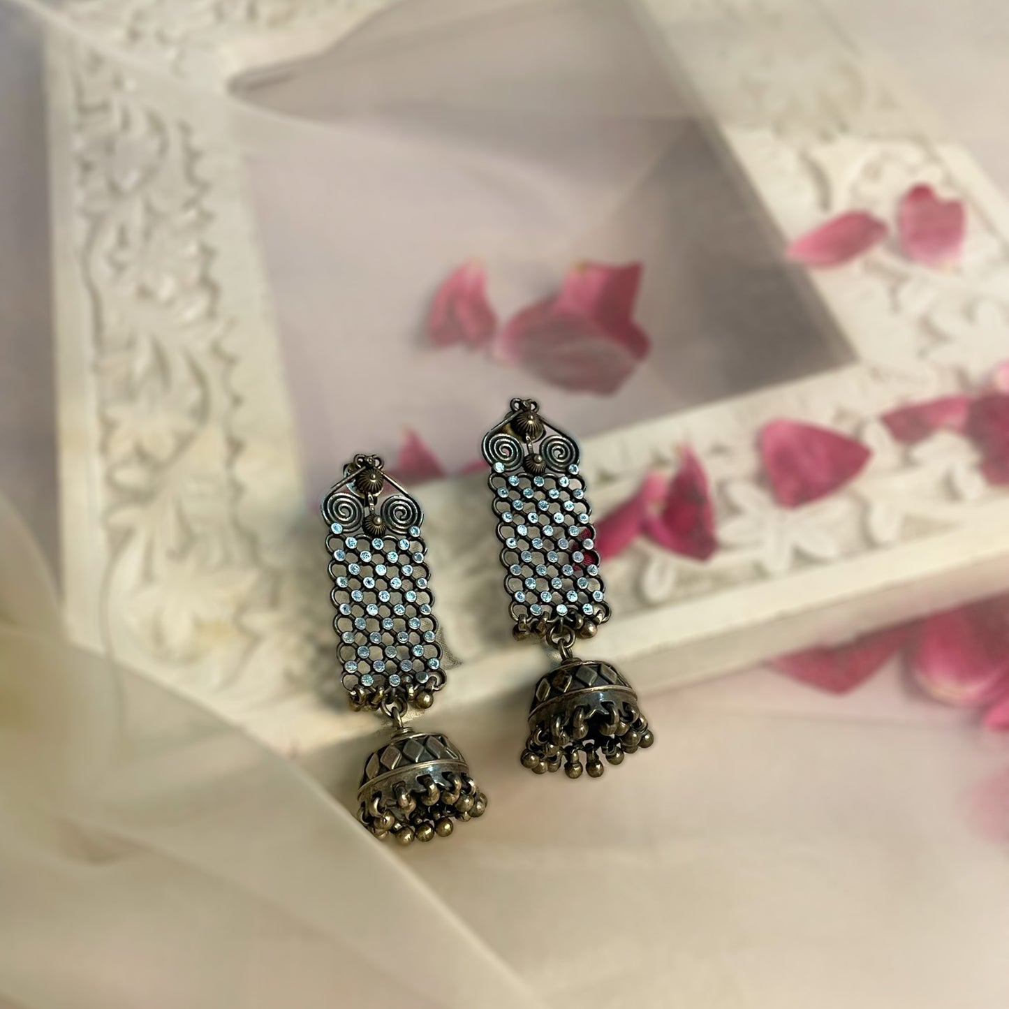 Nargisi - Oxidised Jhumka