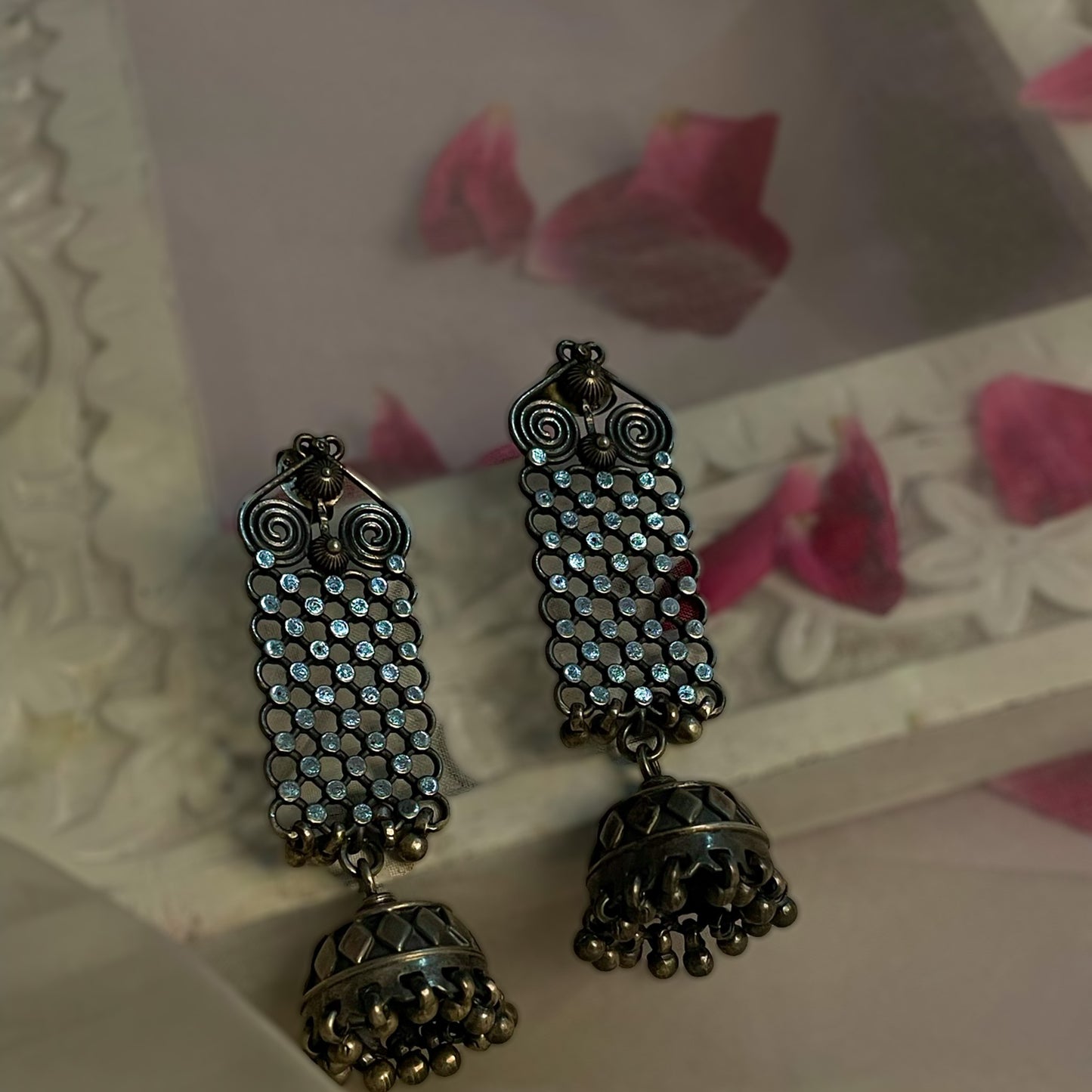 Nargisi - Oxidised Jhumka