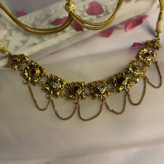 Chaiti chain gulband - 22K Gold Plated Choker