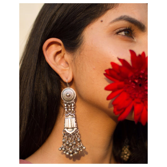 Manohari - Oxidised Jhumka