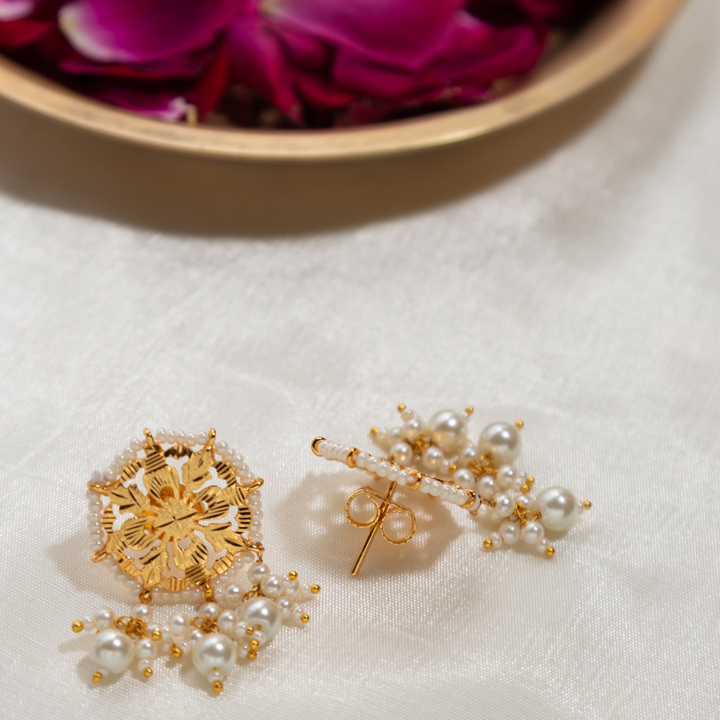 Dholi Studs - 22K Gold Plated