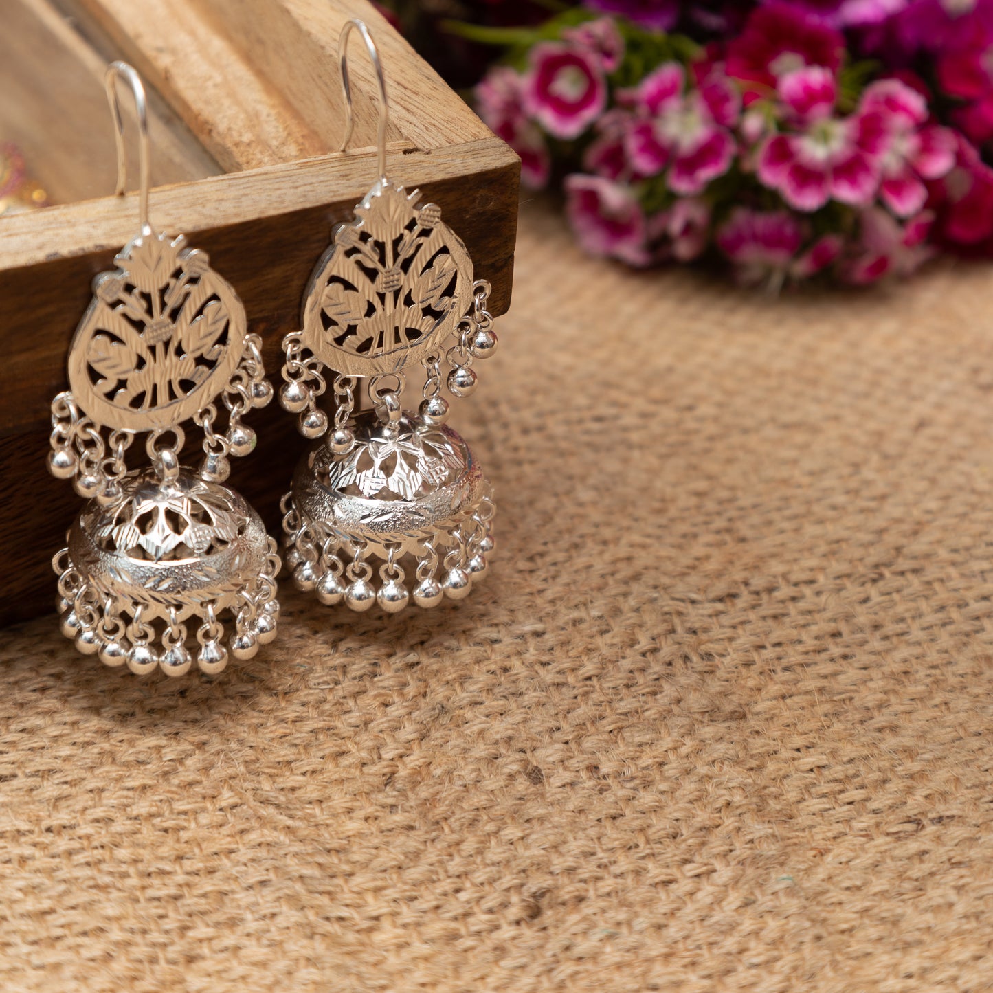 Baani - Shiny Silver Earrings