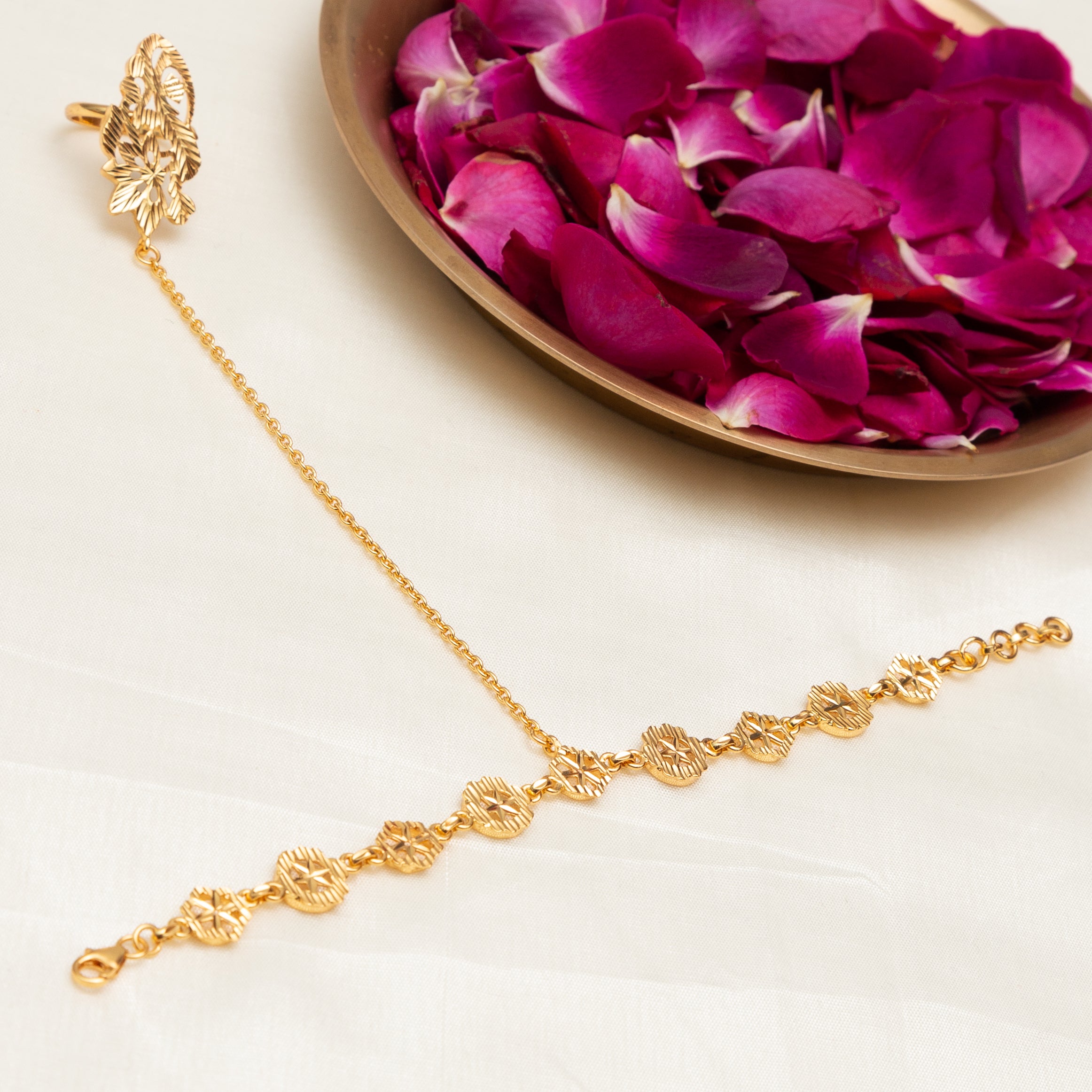 22k yellow gold handmade fabulous vintage elephant face design bangle  bracelet kada certified hallmarked jewelry for girls women's gk04 | TRIBAL  ORNAMENTS