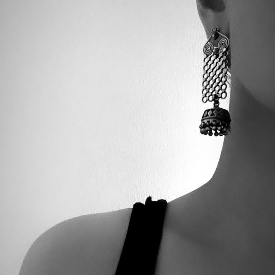 Nargisi - Oxidised Jhumka