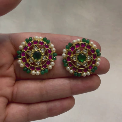 Aaina earrings in pure silver by gulaal jewels
