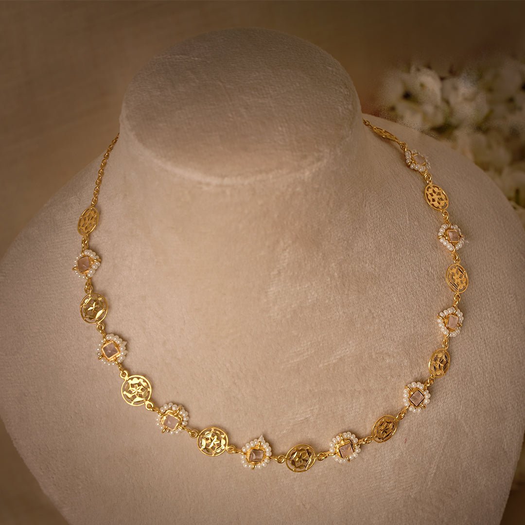Alizé - 22K Gold Plated Necklet | Silver Jewellery by Gulaal Jewels
