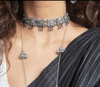 Bhuli - Oxidised Choker | Silver Jewellery by Gulaal Jewels