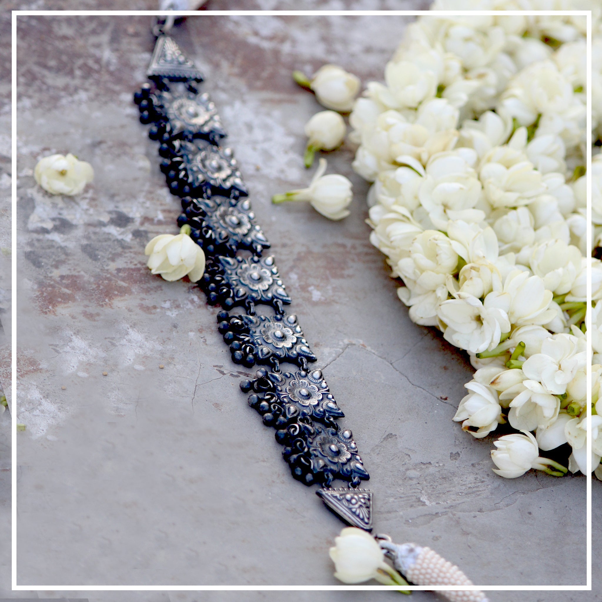 Bhuli - Oxidised Choker | Silver Jewellery by Gulaal Jewels