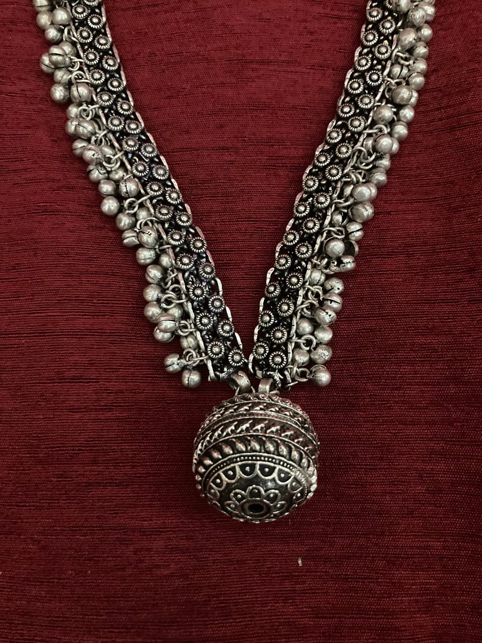 Chamki - Oxidised Long Chain | Silver Jewellery by Gulaal Jewels