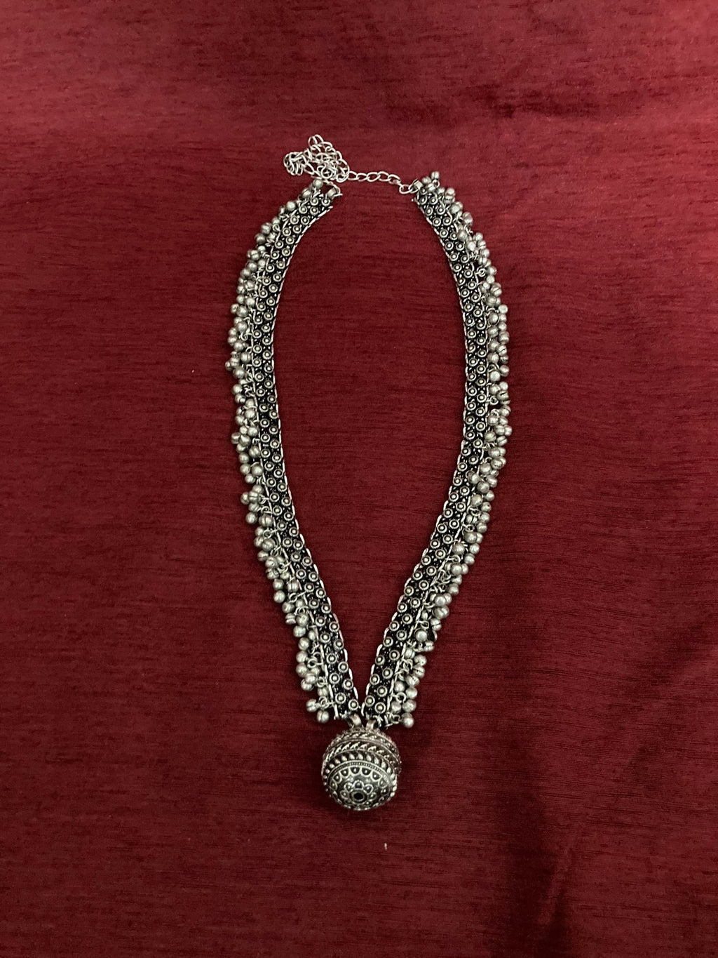 Chamki - Oxidised Long Chain | Silver Jewellery by Gulaal Jewels