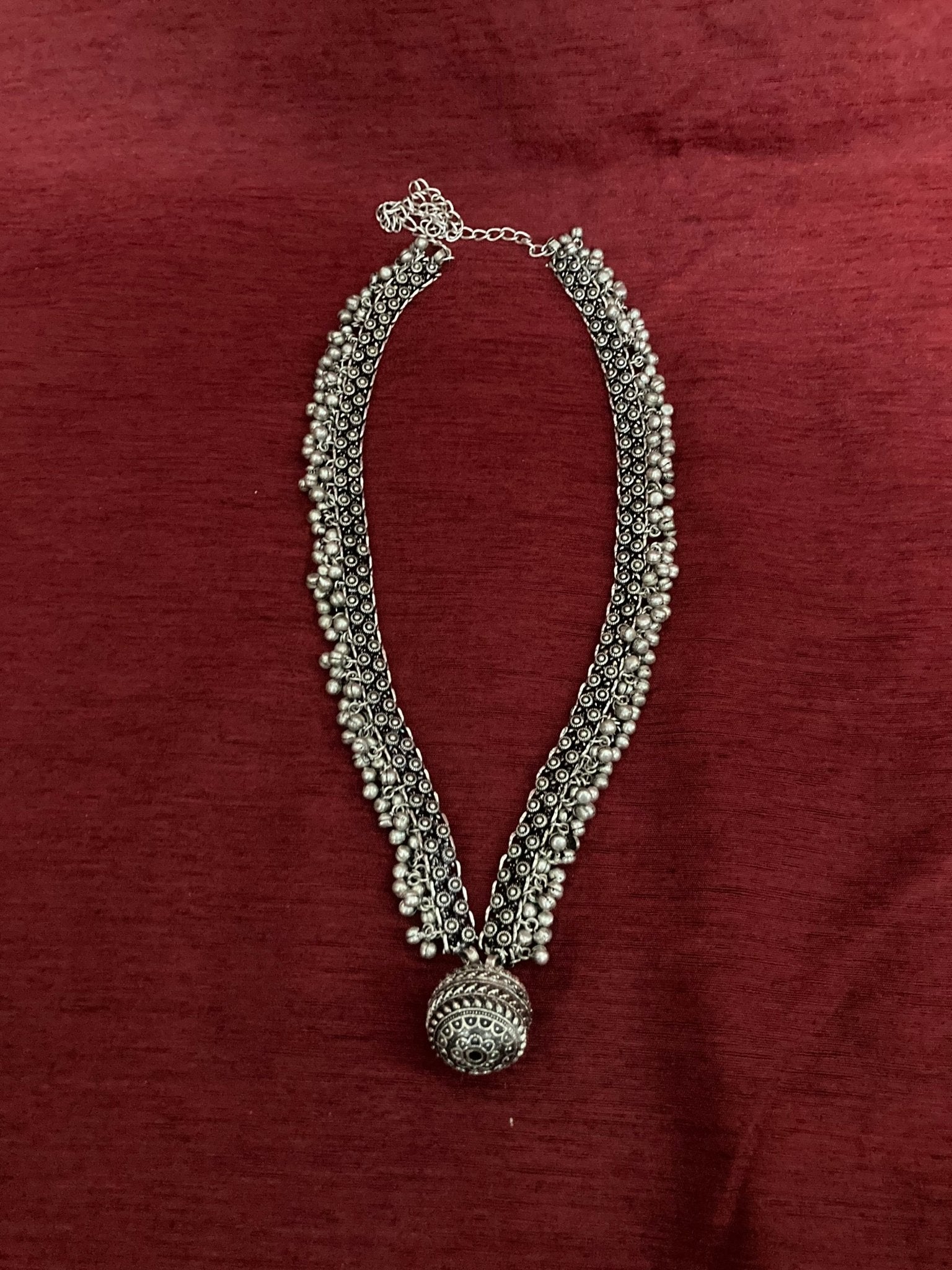 Chamki - Oxidised Long Chain | Silver Jewellery by Gulaal Jewels