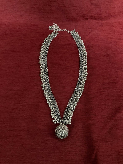 Chamki - Oxidised Long Chain | Silver Jewellery by Gulaal Jewels