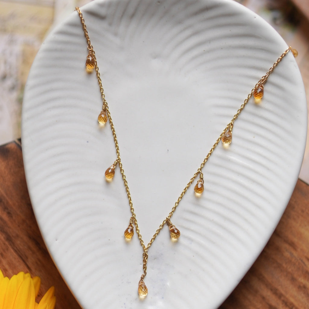 Daylily - 22K Gold Plated Necklet | Silver Jewellery by Gulaal Jewels