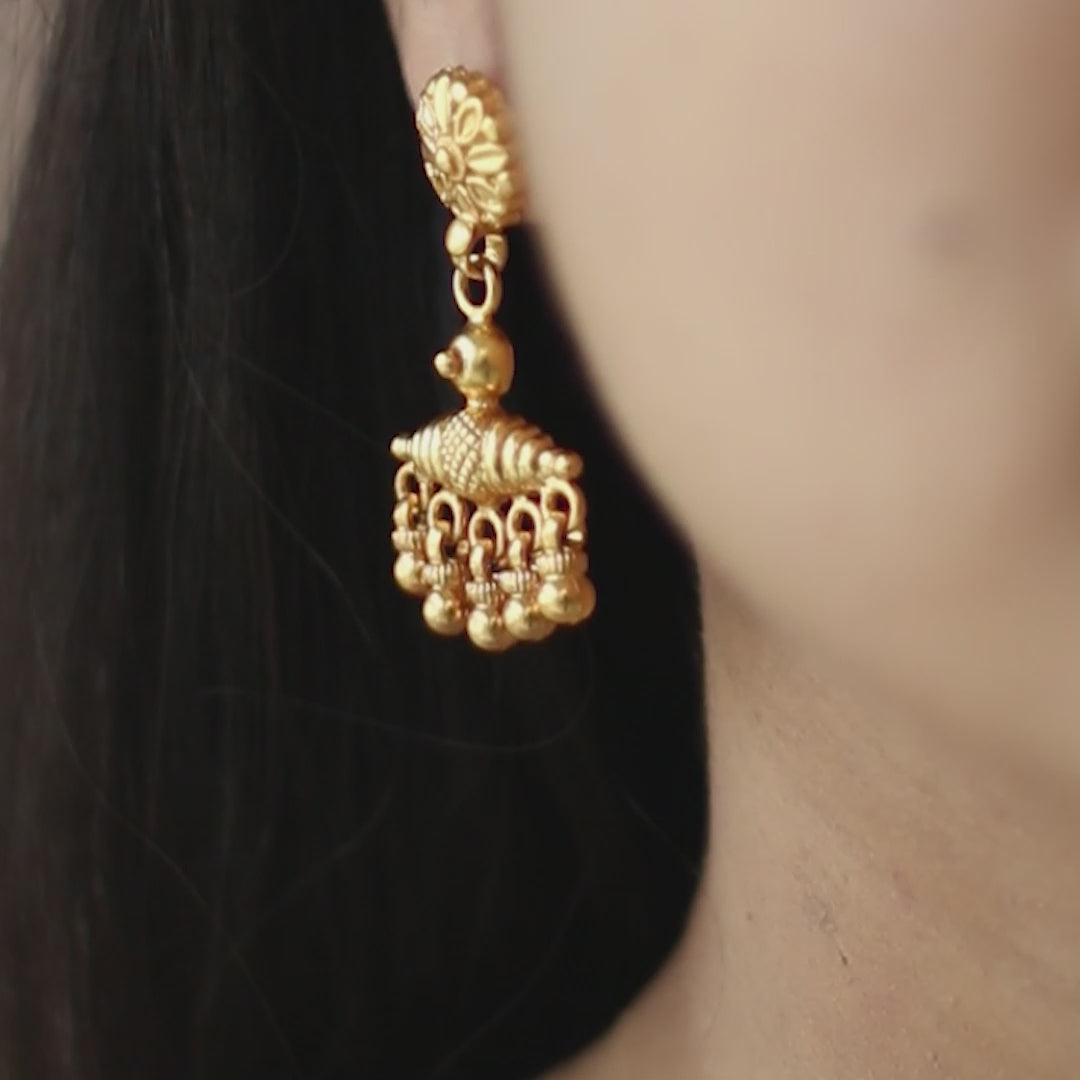 Jhumki Round 10gm Gold Plated Earring, Size: 2.95inch ((l) at Rs 14500/pair  in Hapur