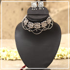 Dhaari - Oxidised Choker | Silver Jewellery by Gulaal Jewels