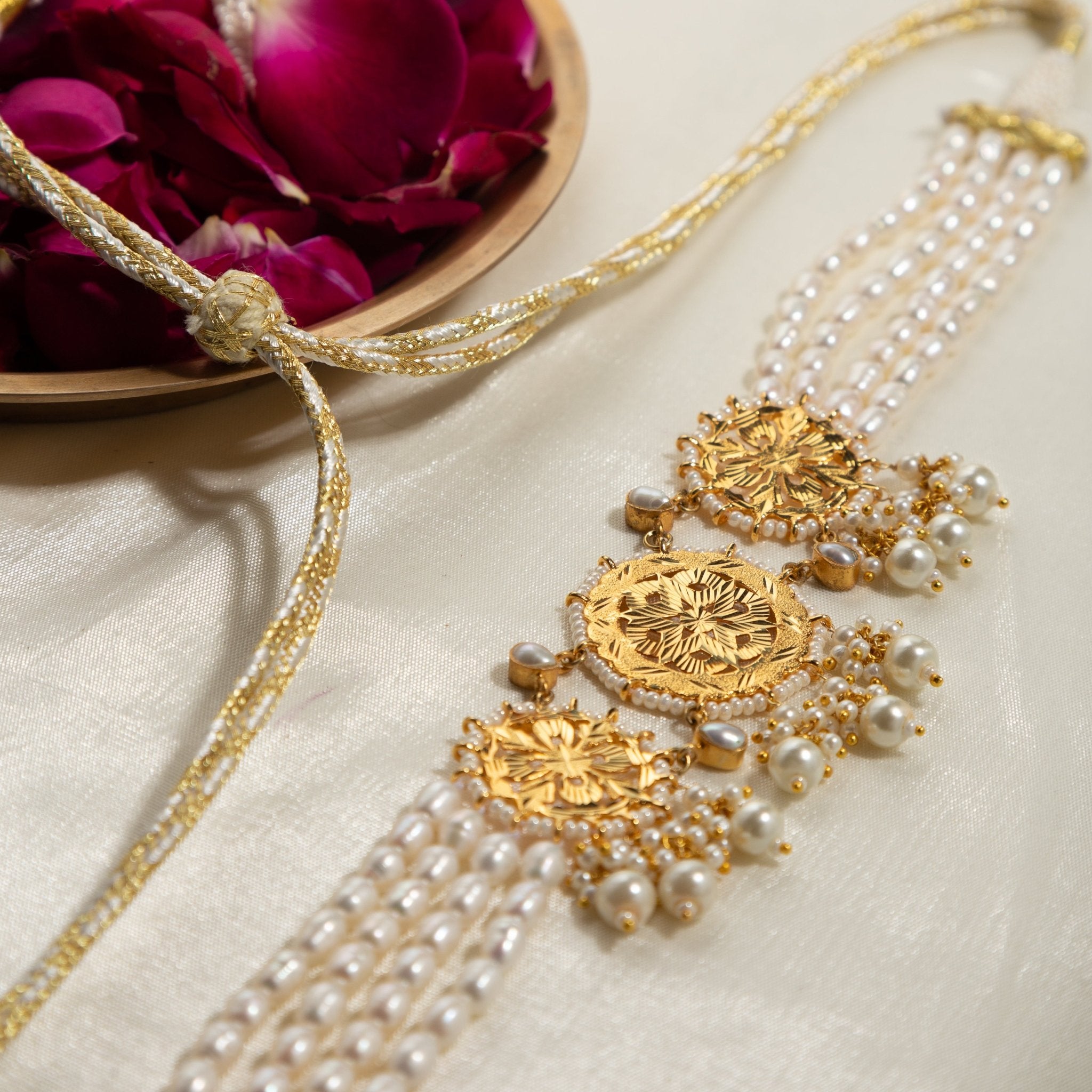 Dholi - 22K Gold Plated Choker | Silver Jewellery by Gulaal Jewels