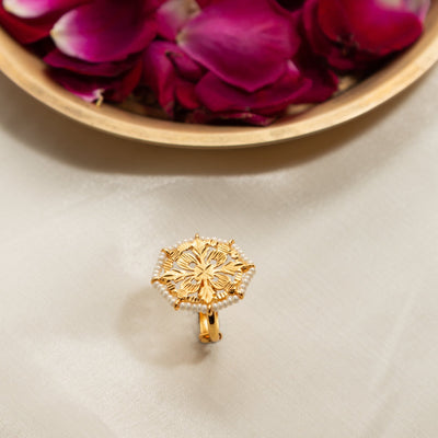 Dholi - 22K Gold Plated Ring | Silver Jewellery by Gulaal Jewels