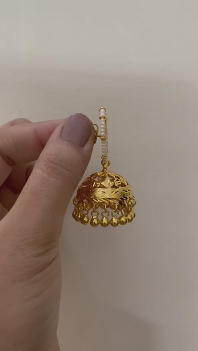 Dholi Jhumka with ghunghru- 22K Gold Plated