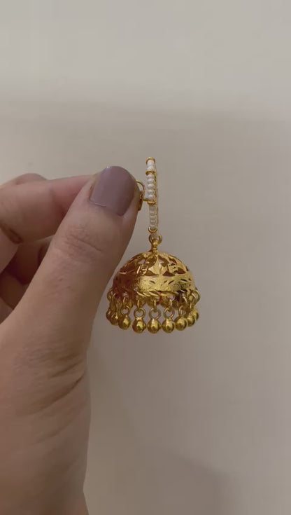 Dholi Jhumka with ghunghru- 22K Gold Plated