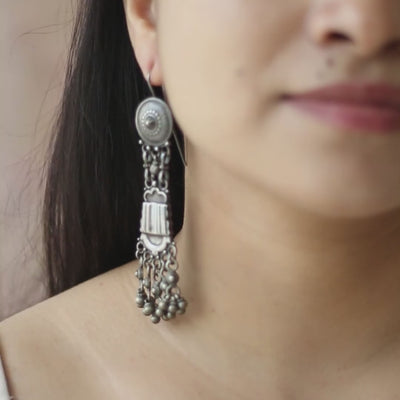 Manohari - Oxidised Jhumka