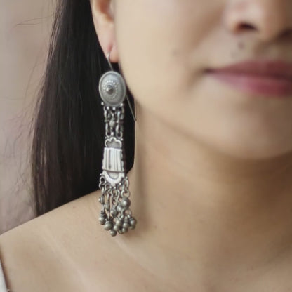 Manohari - Oxidised Jhumka