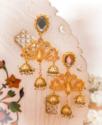 Fatima - Matte Gold Earrings | Silver Jewellery by Gulaal Jewels