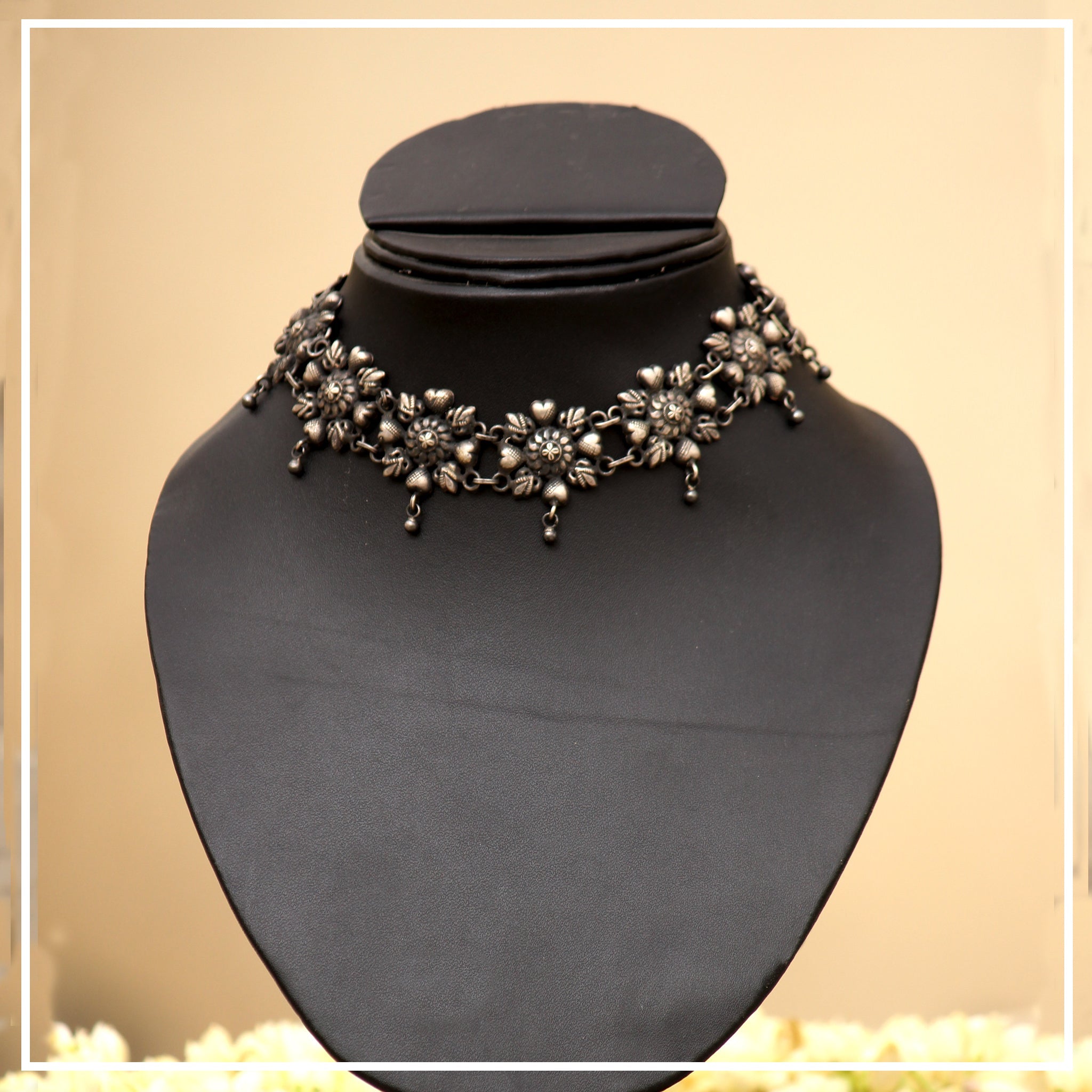 Fyoli - Oxidised Choker | Silver Jewellery by Gulaal Jewels