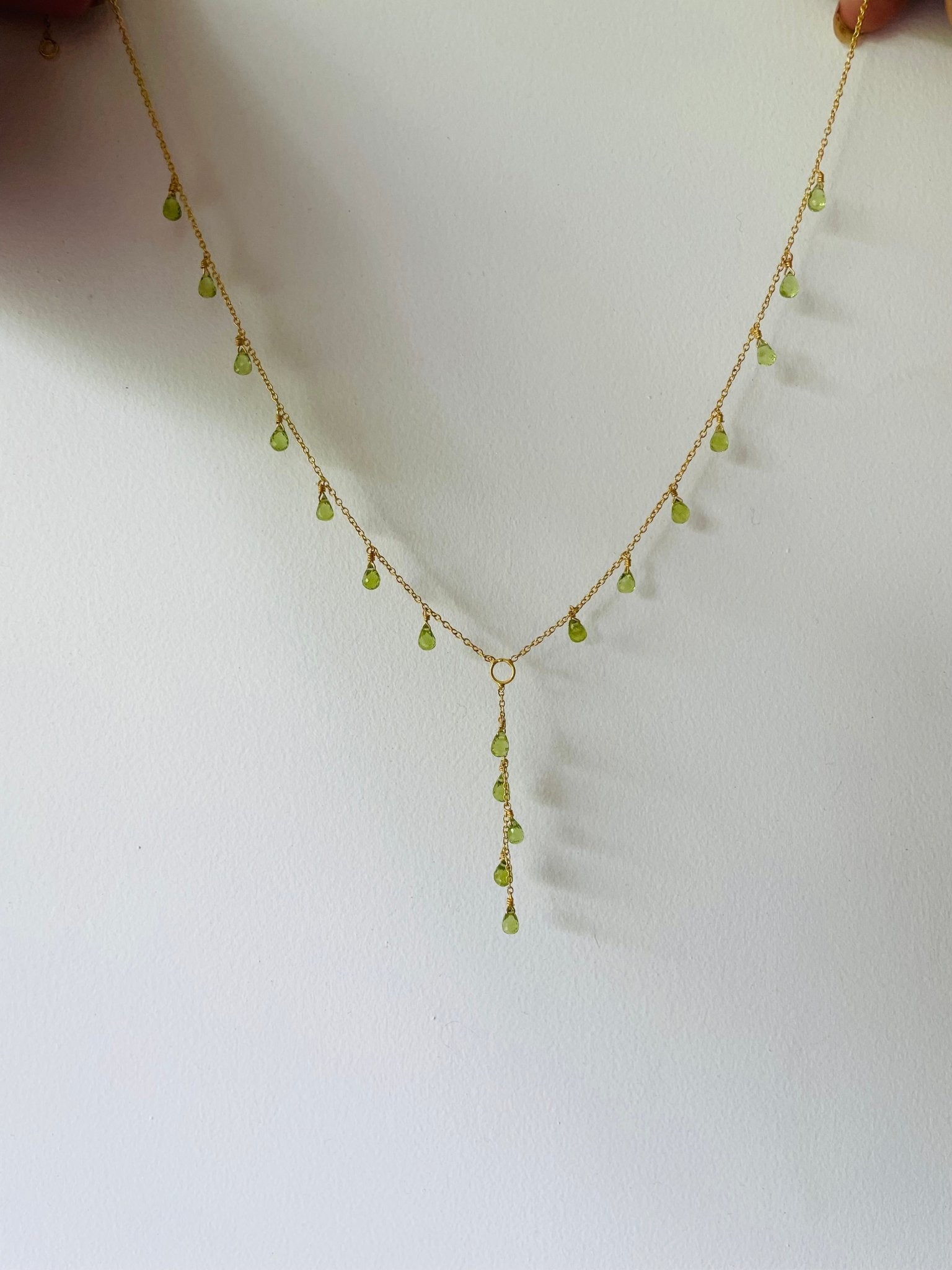Green Dahlia - 22K Gold Plated Necklet | Silver Jewellery by Gulaal Jewels