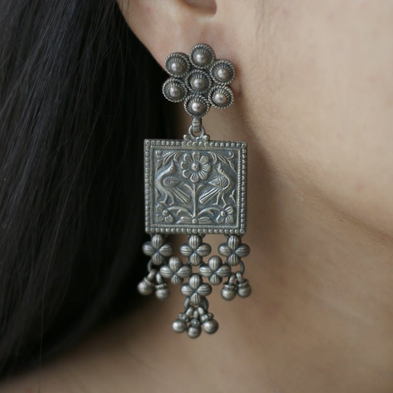 Inaayat - Oxidised Jhumka | Silver Jewellery by Gulaal Jewels