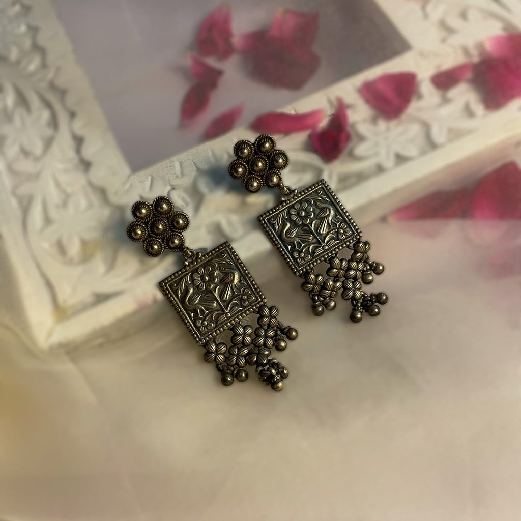 Inaayat - Oxidised Jhumka | Silver Jewellery by Gulaal Jewels