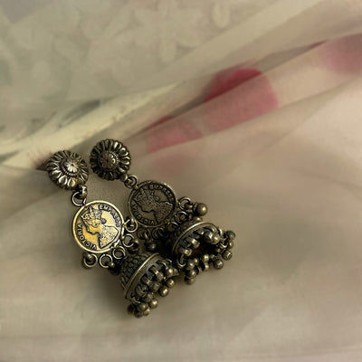 Kanika - Oxidised Jhumka | Silver Jewellery by Gulaal Jewels