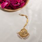 Leela Pearls - 22K Gold Plated Mang Teeka | Silver Jewellery by Gulaal Jewels