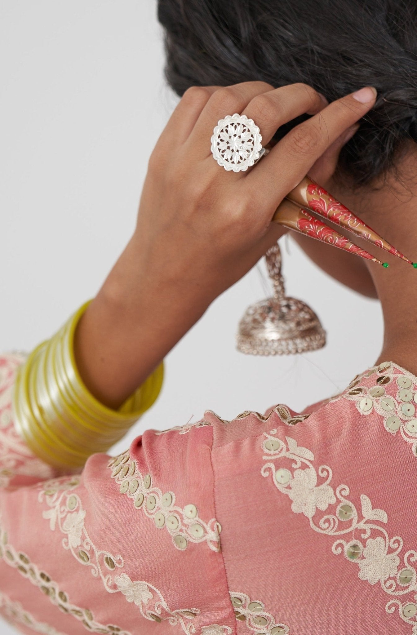 Maahi - Shiny Silver Ring | Silver Jewellery by Gulaal Jewels