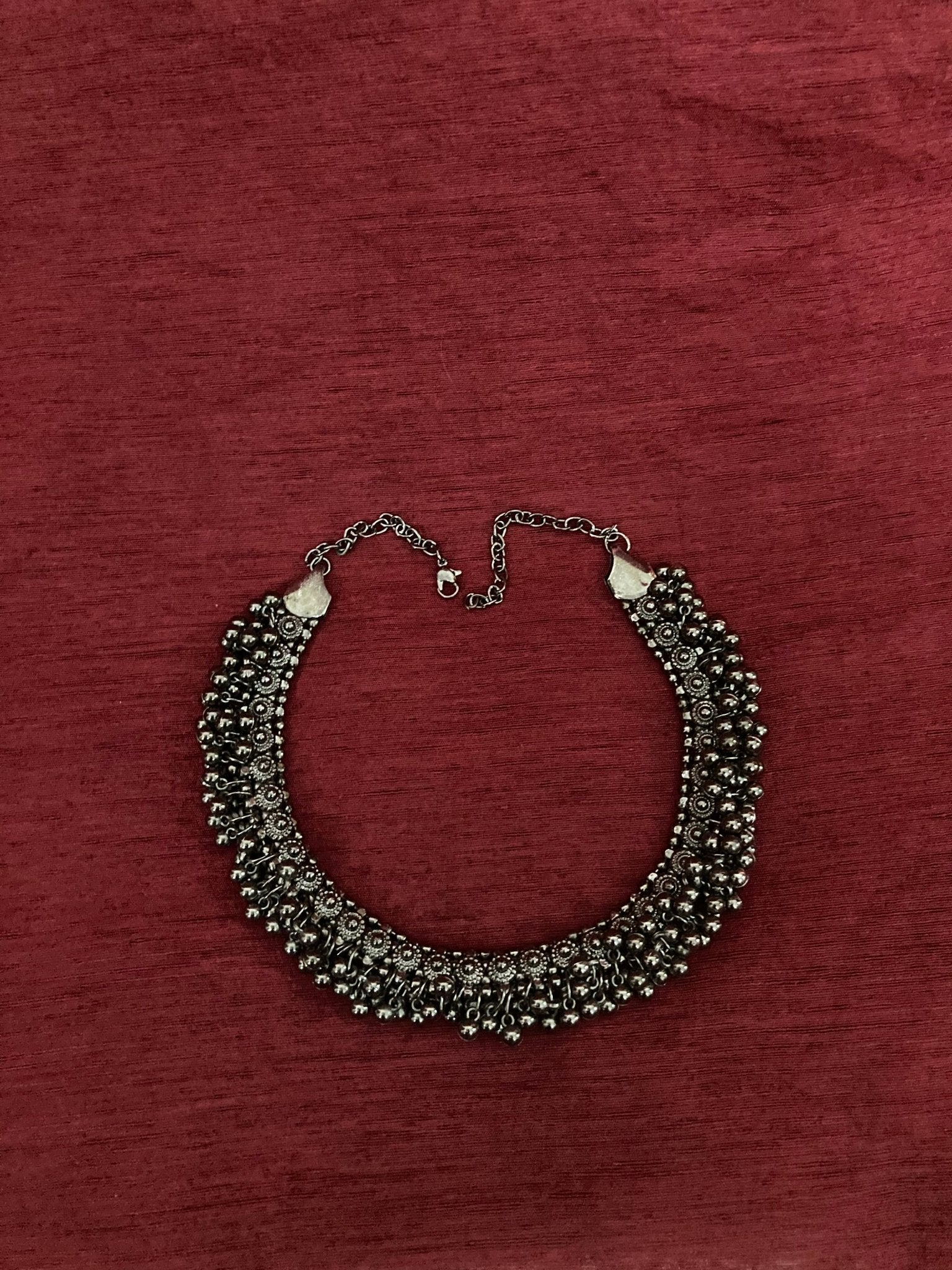 Madhur - Oxidised Choker | Silver Jewellery by Gulaal Jewels