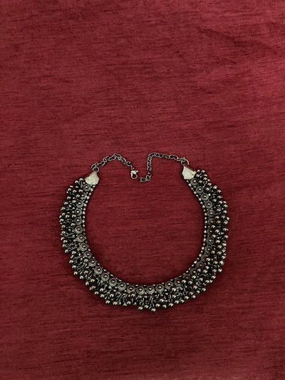 Madhur - Oxidised Choker | Silver Jewellery by Gulaal Jewels