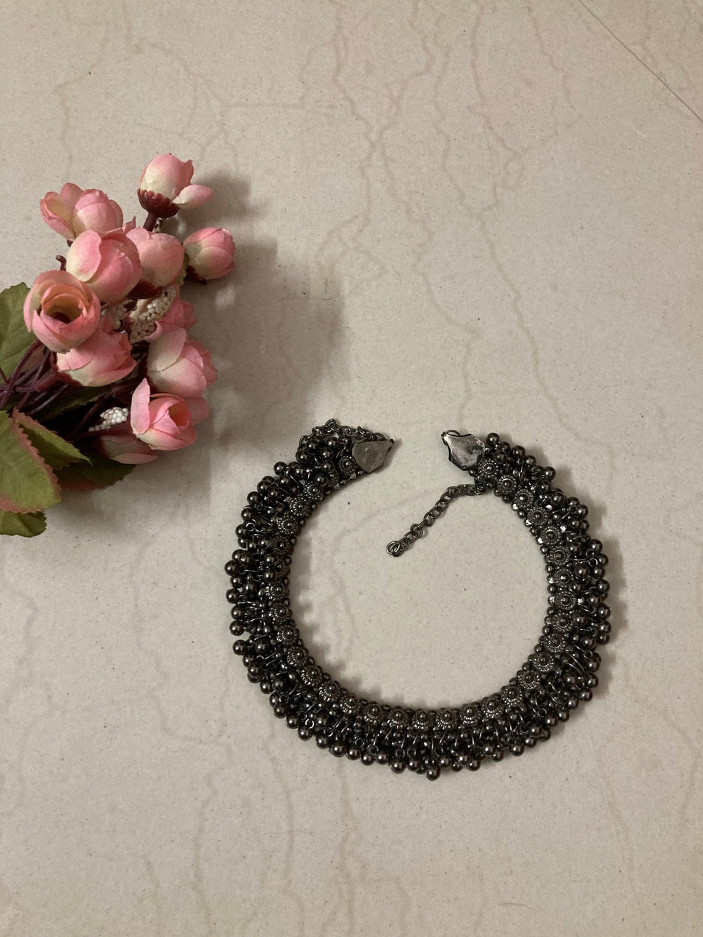 Madhur - Oxidised Choker | Silver Jewellery by Gulaal Jewels